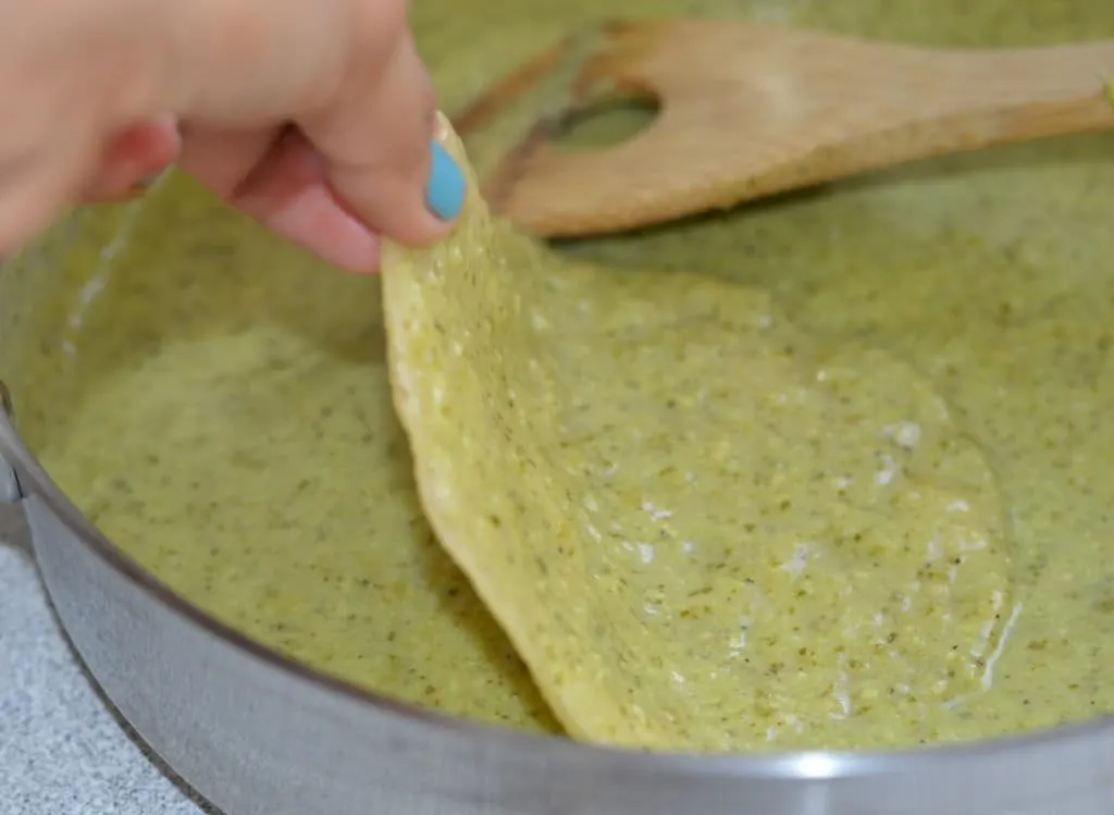 Dipping in the salsa verde