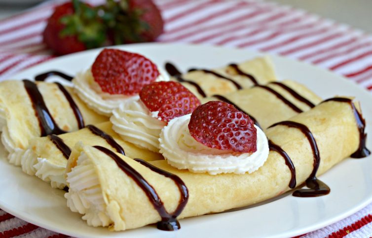Crepes with White Chocolate Whipped Cream