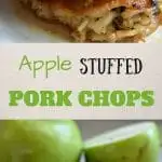 This apple stuffed pork chops recipe is a great option for the weeknight when you need a great meal in not a lot of time.