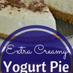 This extra creamy yogurt pie will quickly become a favorite! My husband's only way of describing it was to say "it tastes like a cloud." :)