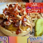 This All American Burger is just in time for your 4th of July Celebration! The crispy onion straws and tangy BBQ sauce make this a perfect addition to any BBQ.
