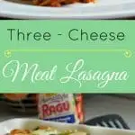 This three cheese meat lasagna combines mozzarella, provolone, and parmesan cheese with italian sausage and ground beef for an explosion of flavor!