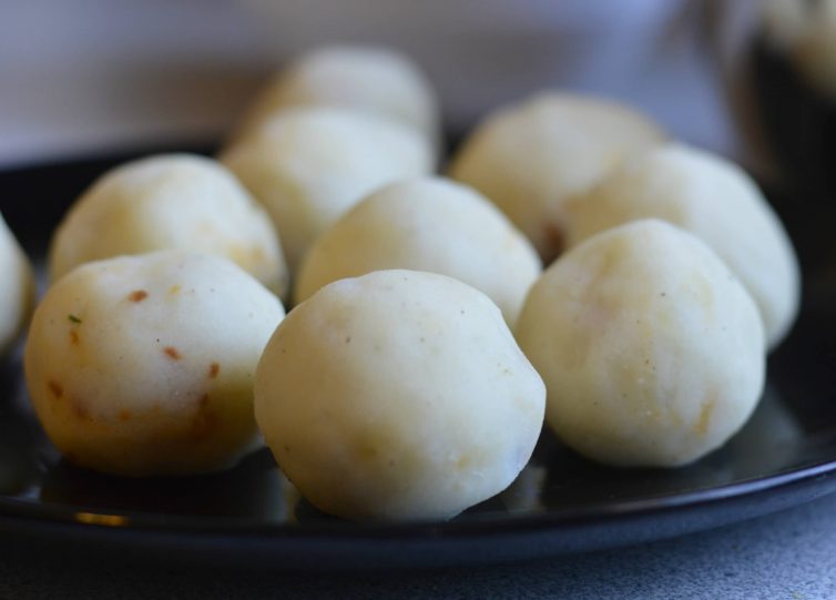 papas rellenas - chorizo potato balls - filling