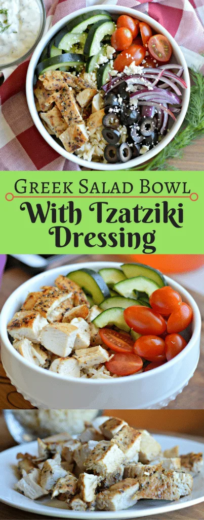 This Greek Salad Bowl with Tzatziki Dressing is perfect if you are trying to eat healthy but want something delicious! Check it out now. 