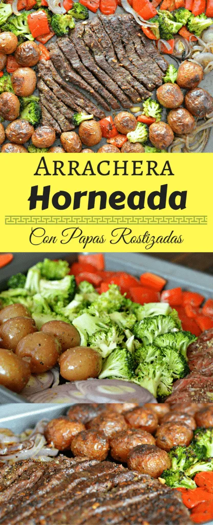 Esta receta para Arrachera Horneada con Papas Rostizadas es deliciosa y facil la preparacion. Ademas la limpieza no te tomara mas que 5 minutos!