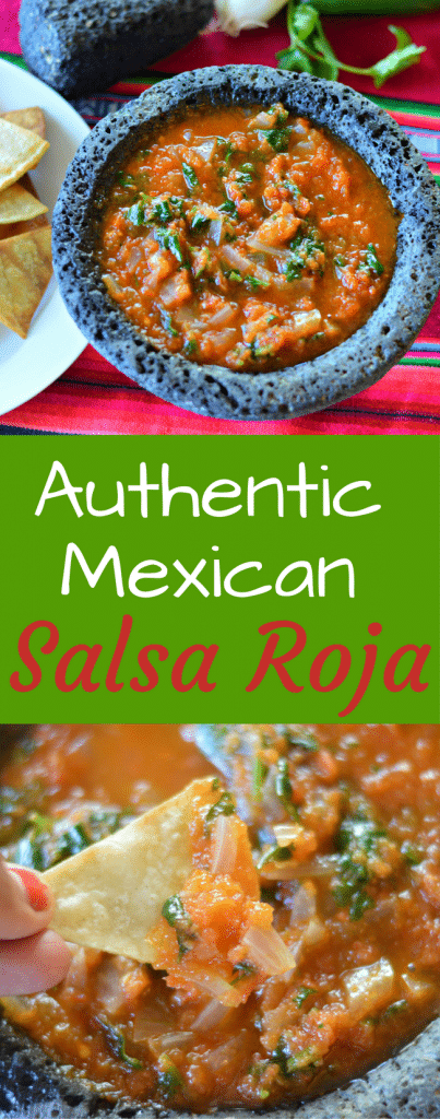 Salsa Recipe - Authentic Mexican Salsa Roja made with fresh ingredients is a perfect appetizer or snack to enjoy this summer. 