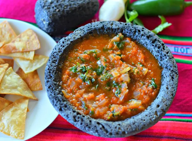 Salsa Recipe - Authentic Mexican Salsa Roja made with fresh ingredients is a perfect appetizer or snack to enjoy this summer.