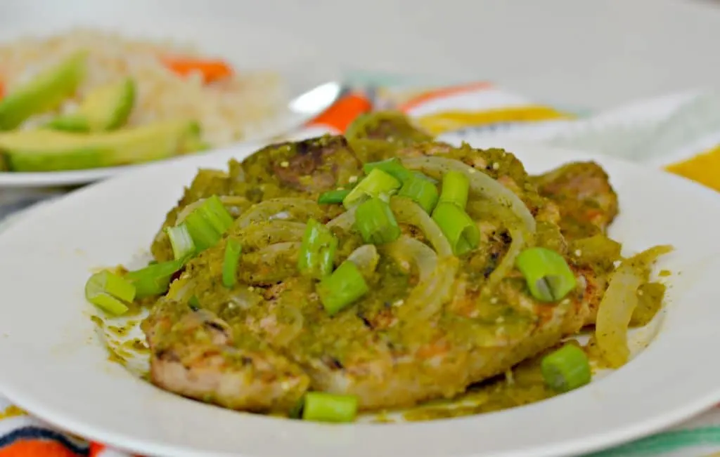 Salsa Verde Grilled Pork Chops combines amazing flavor with a hint of spice for a delicious meal for any occasion. 