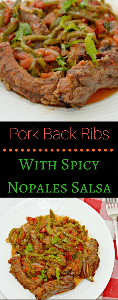 Pork Back Ribs with Spicy Nopales Salsa is a recipe that you can make for a crowd and is perfect for holiday gatherings. 
