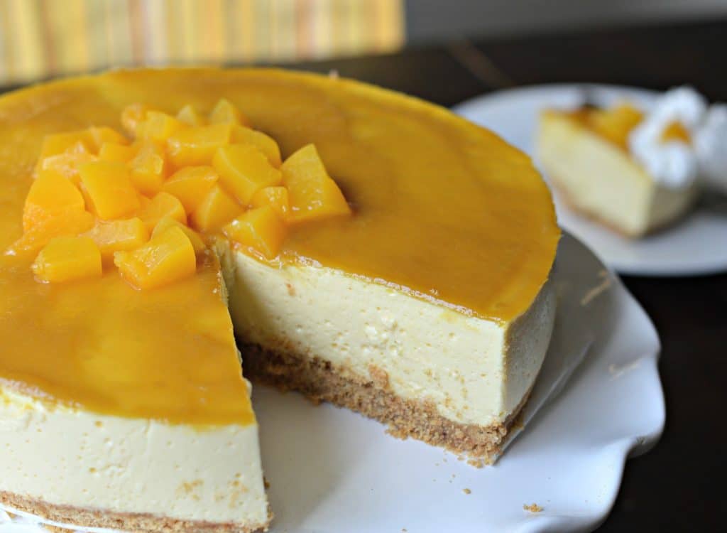 No-Bake Mango Cheesecake, made with fresh, delicious mangoes, is a perfect dessert to share with family and friends this holiday season.