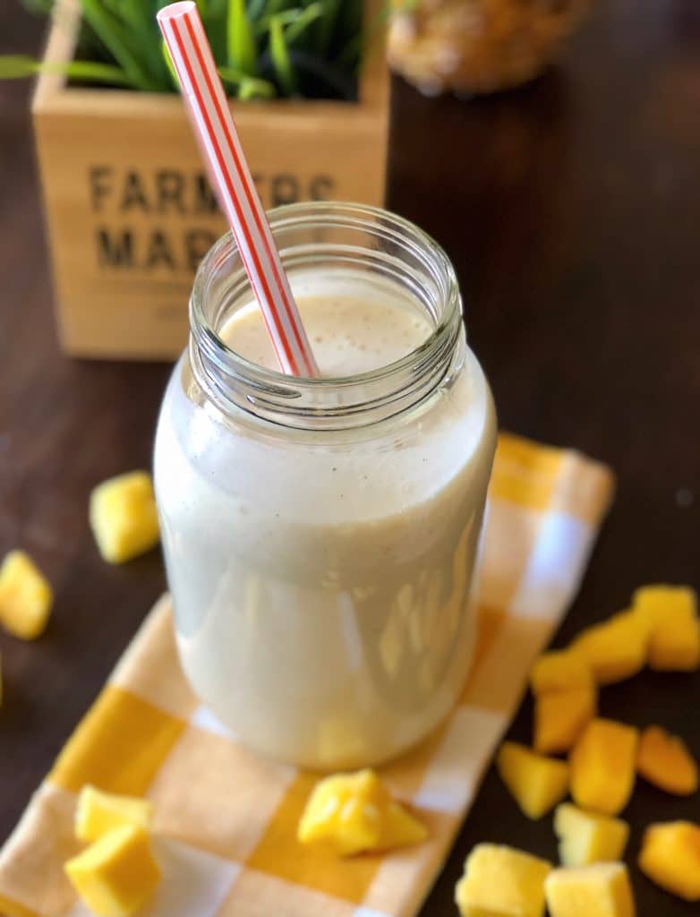 This quick "Power up" mango breakfast shake is full of energy boosting nutrients, perfect for starting your morning.
