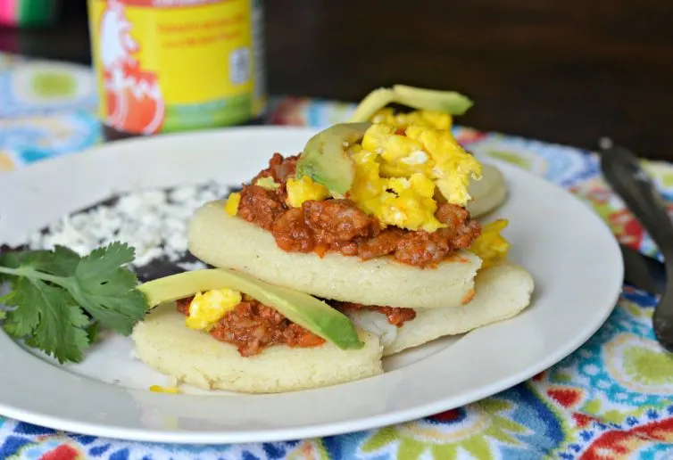 These delicious Arepas with Chorizo, Egg, and Avocado are a great twist on a classic Colombian recipe. Check it out below