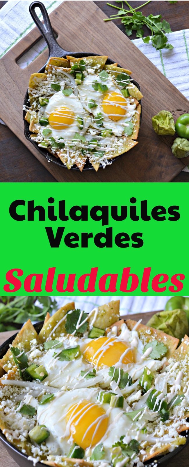 Estos Chilaquiles Verdes ademas de ser un desayuno completo y muy rico son tambien una nueva forma de cambiar las frituras por alimentos sin grasa, Te invito a que los pruebes!