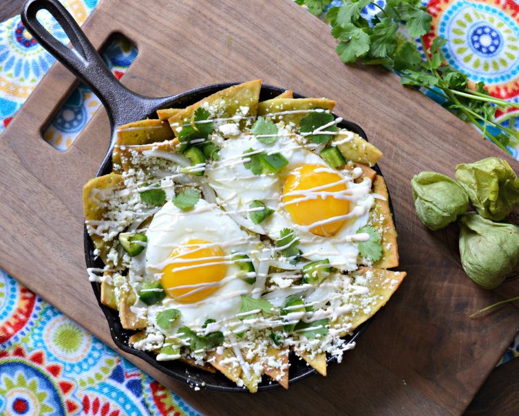 This Healthy and Easy Chilaquiles Recipe is a complete breakfast option which omits the step of frying tortilla chips from the original recipe and is delicious!