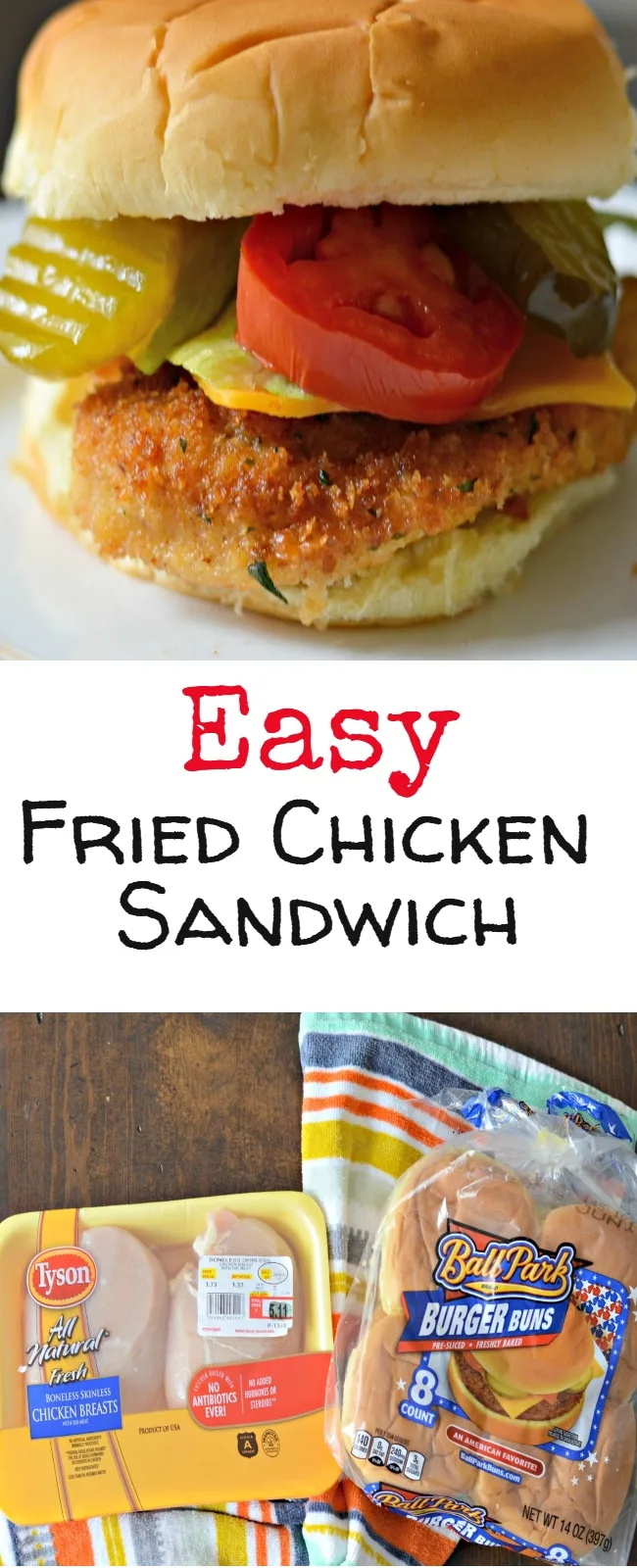 This Easy Homemade Fried Chicken Sandwich is a great option for a picnic this summer. 