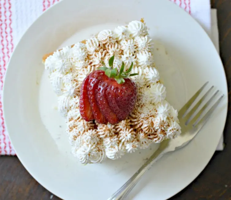 Tres leches cake from above