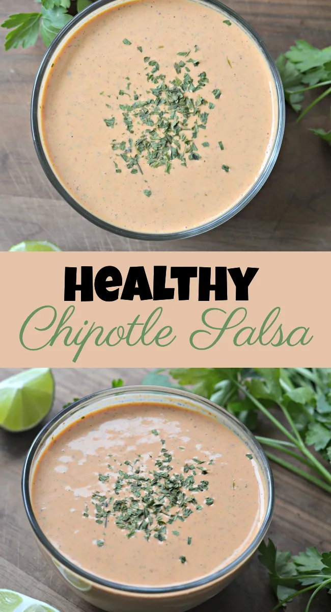 This Healthy Homemade Creamy Chipotle Salsa is easy to make, is healthy, and tastes great on just about anything. Learn how to make it today. 