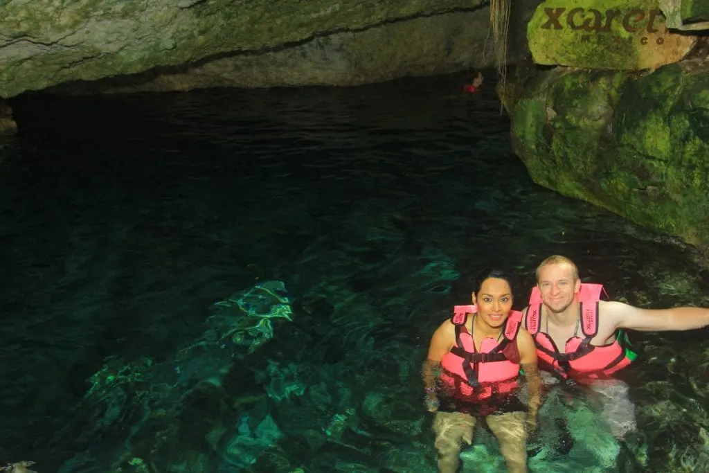 Xcaret underground rivers swimming