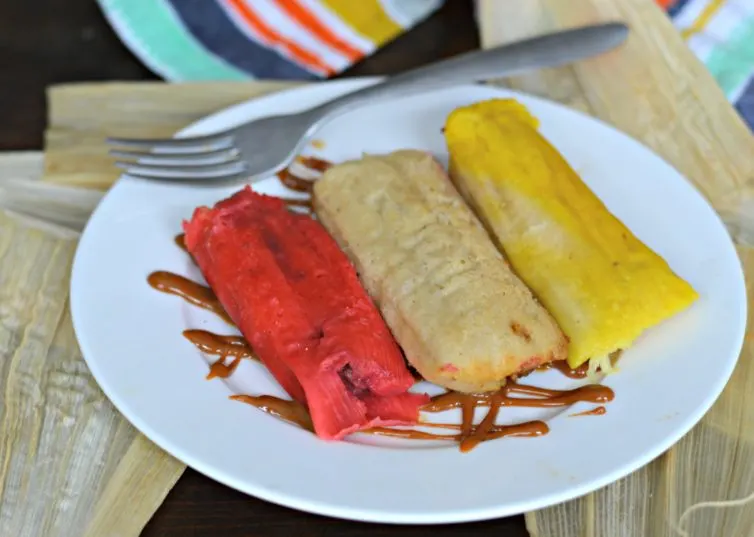 sweet tamales open and ready to enjoy