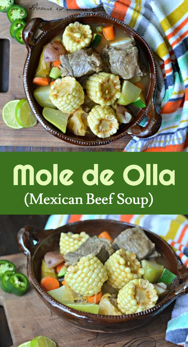 Learn exactly how to make this delicious Mexican beef based soup, commonly referred to as "mole de olla." This is a traditional meal from the south and central regions of Mexico and you are sure to love it!