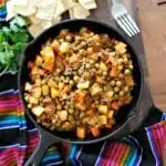 Picadillo in a cast iron pan