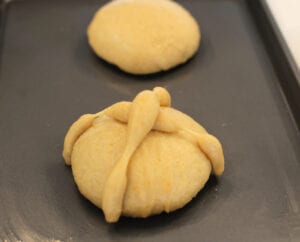 Pan de muerto dough before cooking it