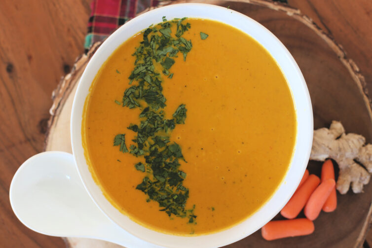 Carrot and Ginger Soup with parsley