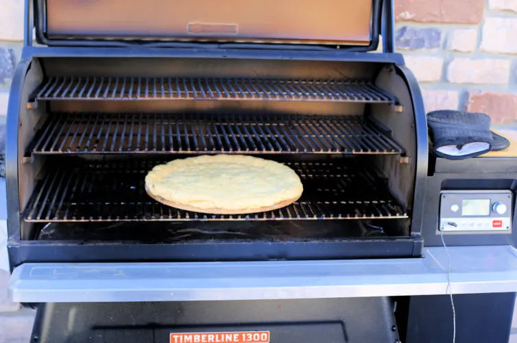 Cooking pizza dough on traeger
