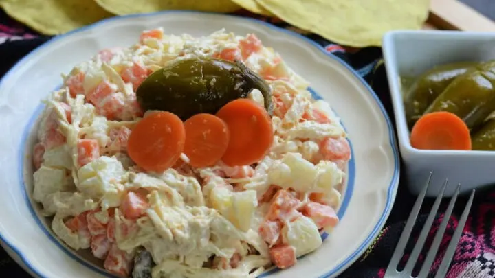 Russian Potato Salad in a bowl