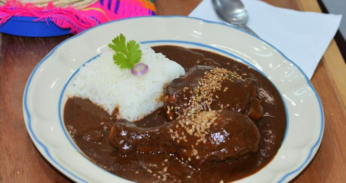 mole poblano with rice