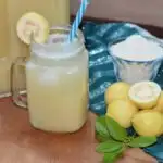 guava juice in a glass jar