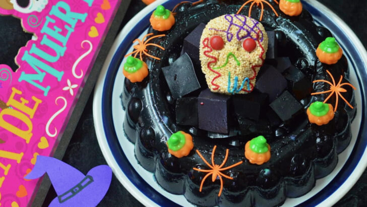 halloween jello for day of the dead or halloween on a plate