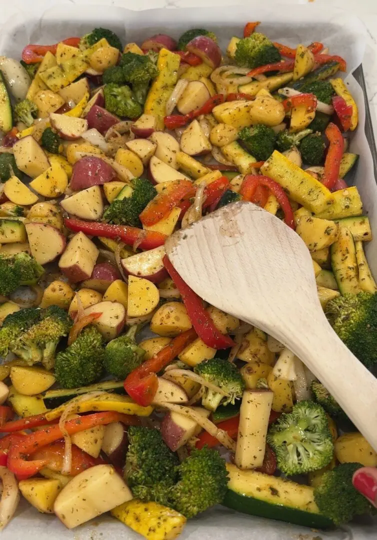 veggies on a sheet pan